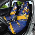 West Coast Eagles Australian Football Car Seat Cover Fierce Eagle Mascot With Indigenous Pattern Art