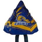 West Coast Eagles Australian Football Cloak Fierce Eagle Mascot With Indigenous Pattern Art