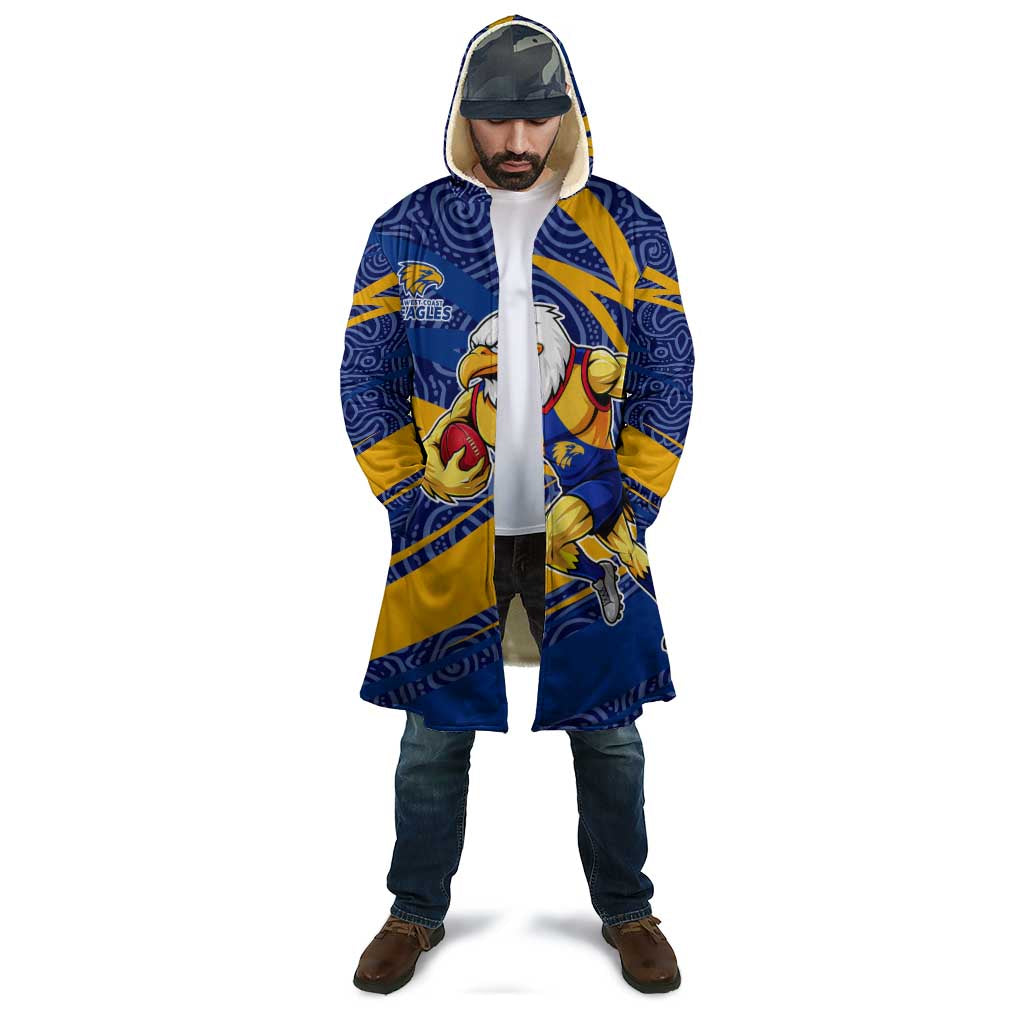 West Coast Eagles Australian Football Cloak Fierce Eagle Mascot With Indigenous Pattern Art
