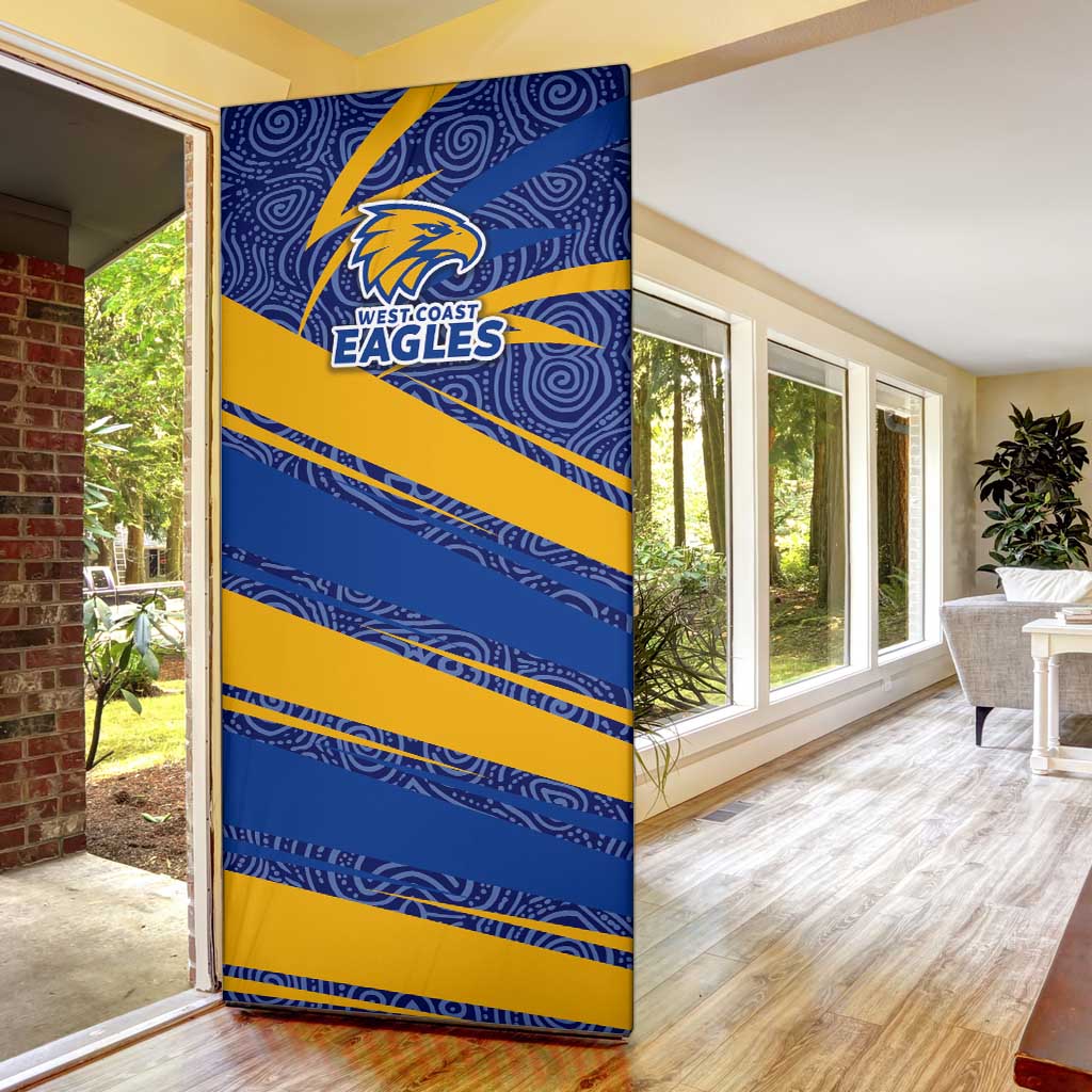 West Coast Eagles Australian Football Door Cover Fierce Eagle Mascot With Indigenous Pattern Art