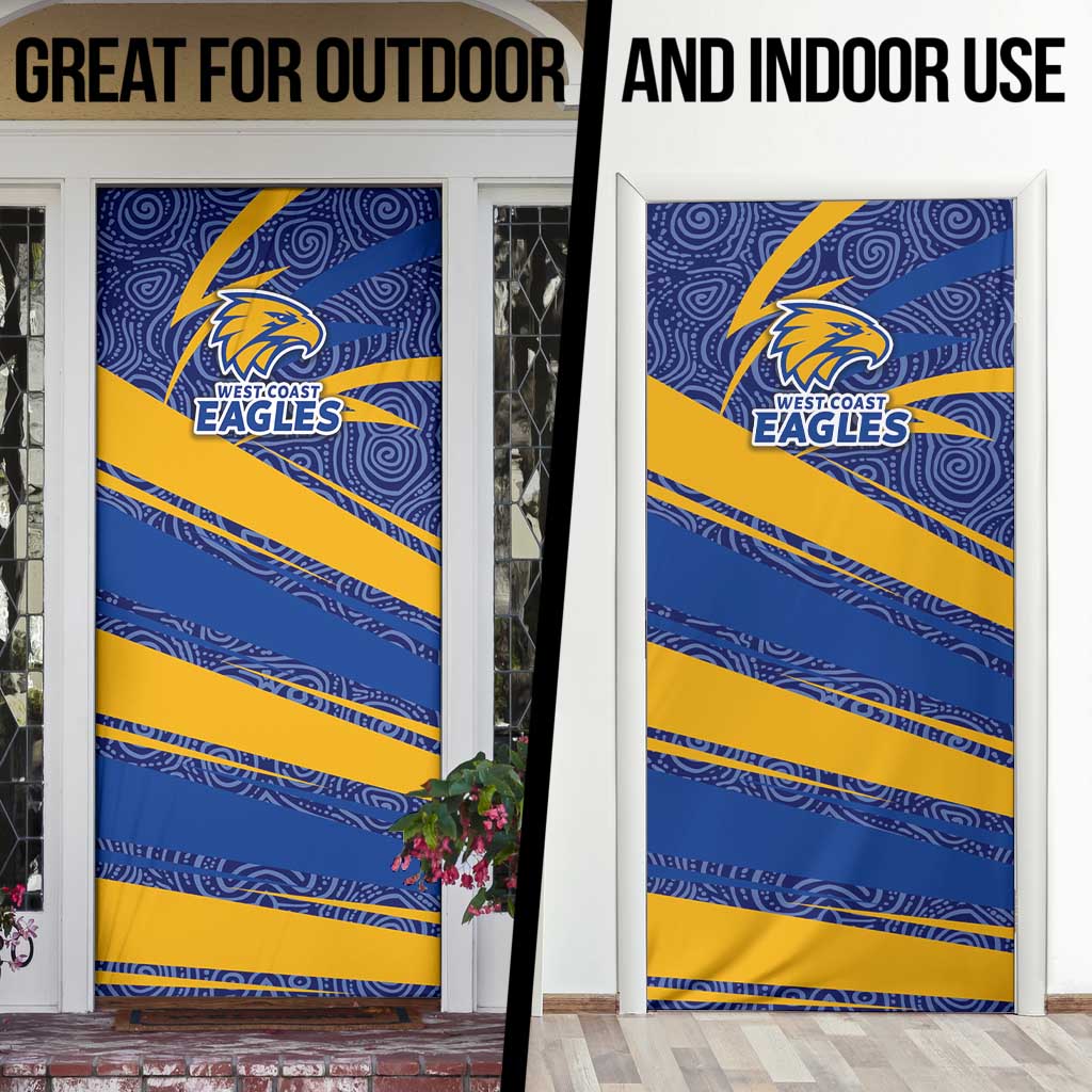 West Coast Eagles Australian Football Door Cover Fierce Eagle Mascot With Indigenous Pattern Art