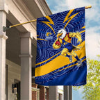 West Coast Eagles Australian Football Garden Flag Fierce Eagle Mascot With Indigenous Pattern Art