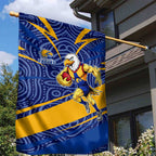 West Coast Eagles Australian Football Garden Flag Fierce Eagle Mascot With Indigenous Pattern Art