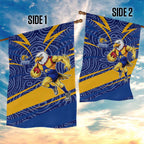 West Coast Eagles Australian Football Garden Flag Fierce Eagle Mascot With Indigenous Pattern Art