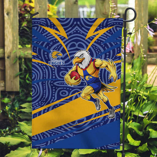 West Coast Eagles Australian Football Garden Flag Fierce Eagle Mascot With Indigenous Pattern Art