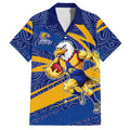 West Coast Eagles Australian Football Hawaiian Shirt Fierce Eagle Mascot With Indigenous Pattern Art