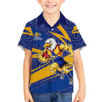West Coast Eagles Australian Football Hawaiian Shirt Fierce Eagle Mascot With Indigenous Pattern Art