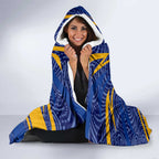 West Coast Eagles Australian Football Hooded Blanket Fierce Eagle Mascot With Indigenous Pattern Art
