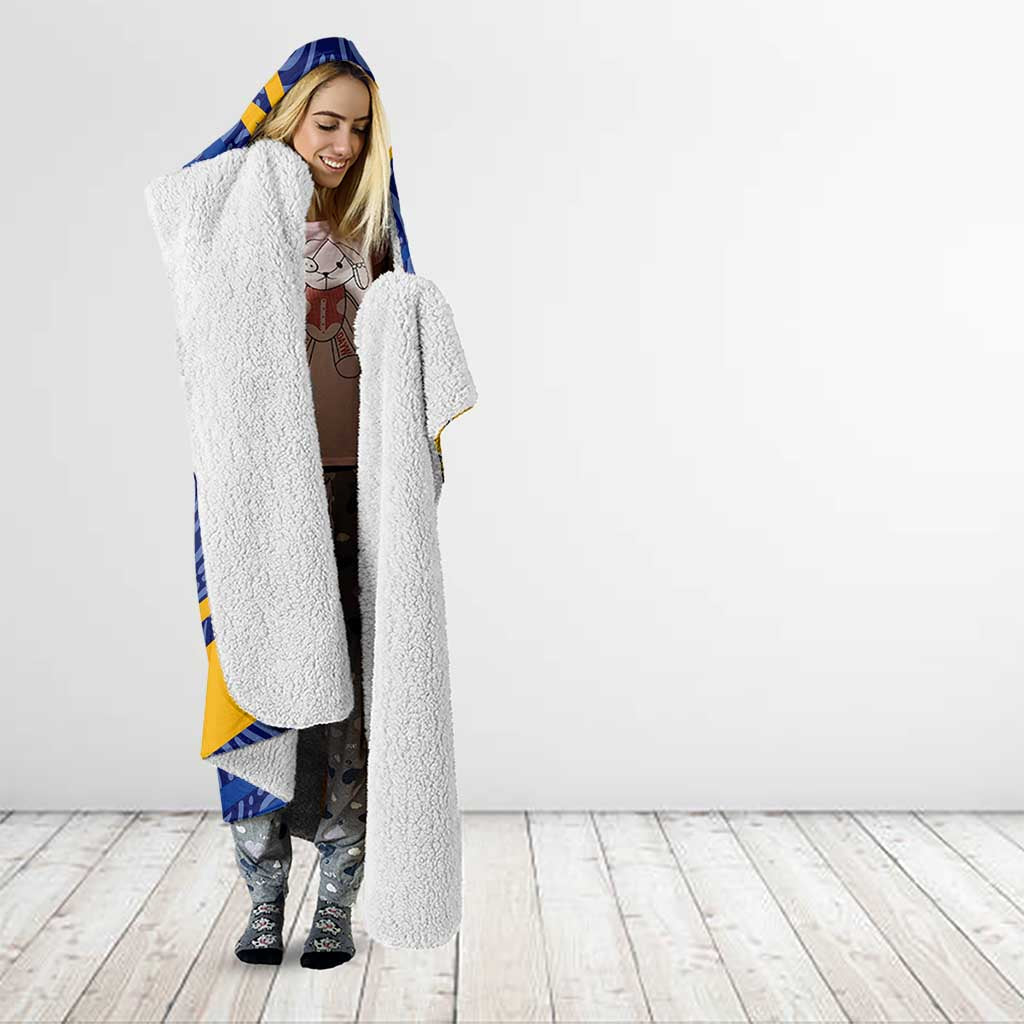 West Coast Eagles Australian Football Hooded Blanket Fierce Eagle Mascot With Indigenous Pattern Art