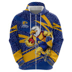 West Coast Eagles Australian Football Hoodie Fierce Eagle Mascot With Indigenous Pattern Art