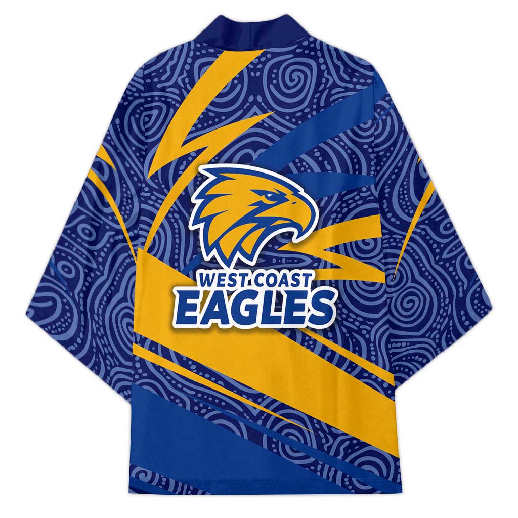 West Coast Eagles Australian Football Kimono Fierce Eagle Mascot With Indigenous Pattern Art