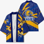 West Coast Eagles Australian Football Kimono Fierce Eagle Mascot With Indigenous Pattern Art