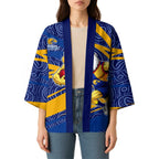 West Coast Eagles Australian Football Kimono Fierce Eagle Mascot With Indigenous Pattern Art