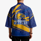West Coast Eagles Australian Football Kimono Fierce Eagle Mascot With Indigenous Pattern Art