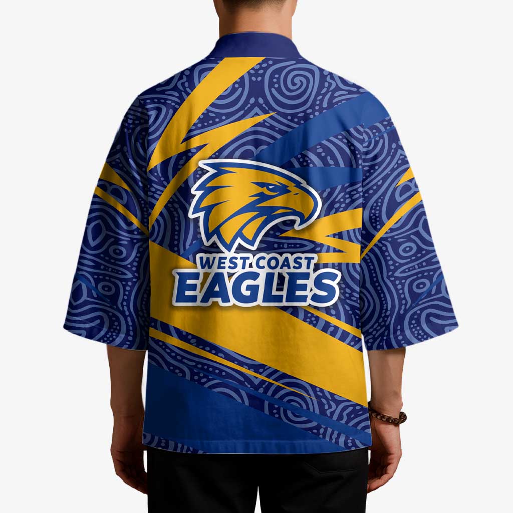 West Coast Eagles Australian Football Kimono Fierce Eagle Mascot With Indigenous Pattern Art