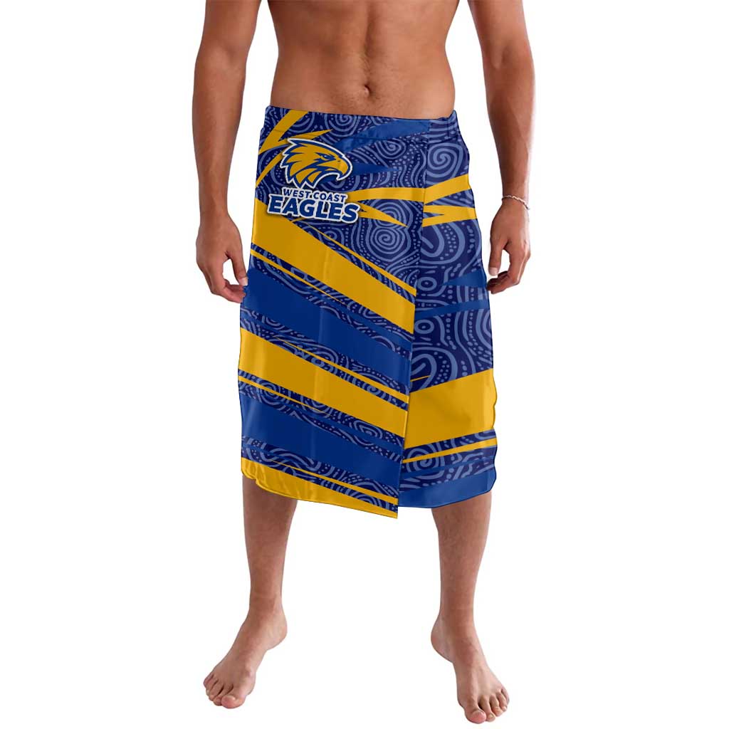 West Coast Eagles Australian Football Lavalava Fierce Eagle Mascot With Indigenous Pattern Art