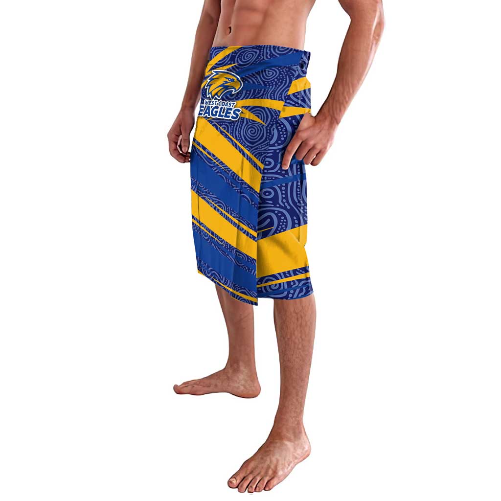 West Coast Eagles Australian Football Lavalava Fierce Eagle Mascot With Indigenous Pattern Art