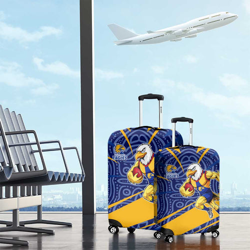 West Coast Eagles Australian Football Luggage Cover Fierce Eagle Mascot With Indigenous Pattern Art