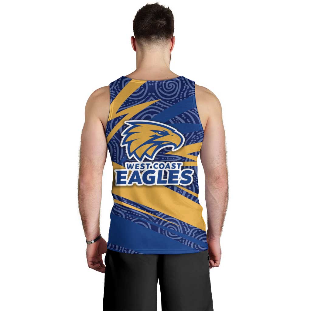West Coast Eagles Australian Football Men Tank Top Fierce Eagle Mascot With Indigenous Pattern Art