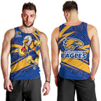 West Coast Eagles Australian Football Men Tank Top Fierce Eagle Mascot With Indigenous Pattern Art