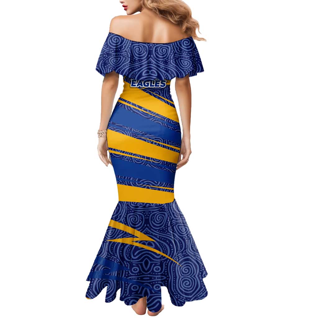 West Coast Eagles Australian Football Mermaid Dress Fierce Eagle Mascot With Indigenous Pattern Art