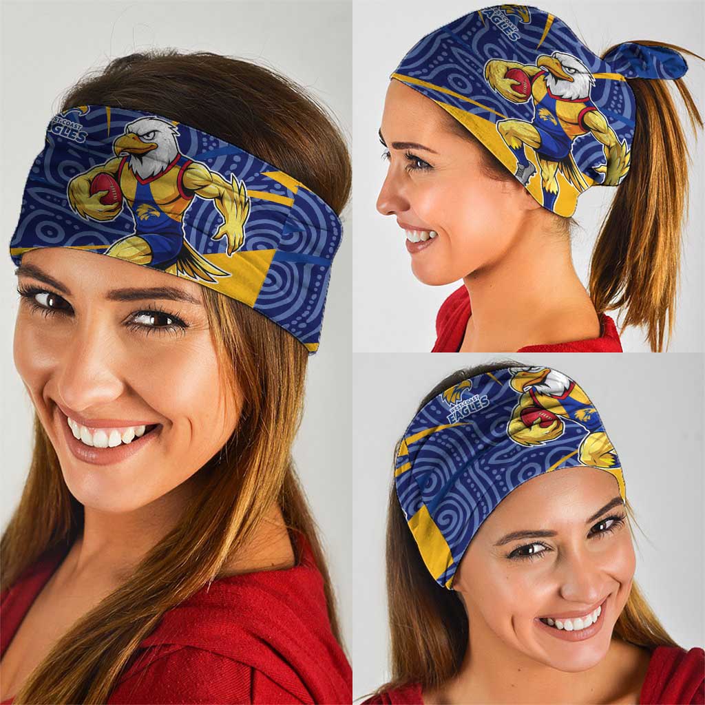 West Coast Eagles Australian Football Neck Gaiter Fierce Eagle Mascot With Indigenous Pattern Art