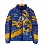 West Coast Eagles Australian Football Padded Jacket Fierce Eagle Mascot With Indigenous Pattern Art