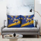 West Coast Eagles Australian Football Pillow Cover Fierce Eagle Mascot With Indigenous Pattern Art