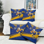 West Coast Eagles Australian Football Pillow Cover Fierce Eagle Mascot With Indigenous Pattern Art