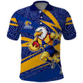 West Coast Eagles Australian Football Polo Shirt Fierce Eagle Mascot With Indigenous Pattern Art
