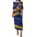 West Coast Eagles Australian Football Puletasi Fierce Eagle Mascot With Indigenous Pattern Art