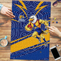 West Coast Eagles Australian Football Puzzle Fierce Eagle Mascot With Indigenous Pattern Art