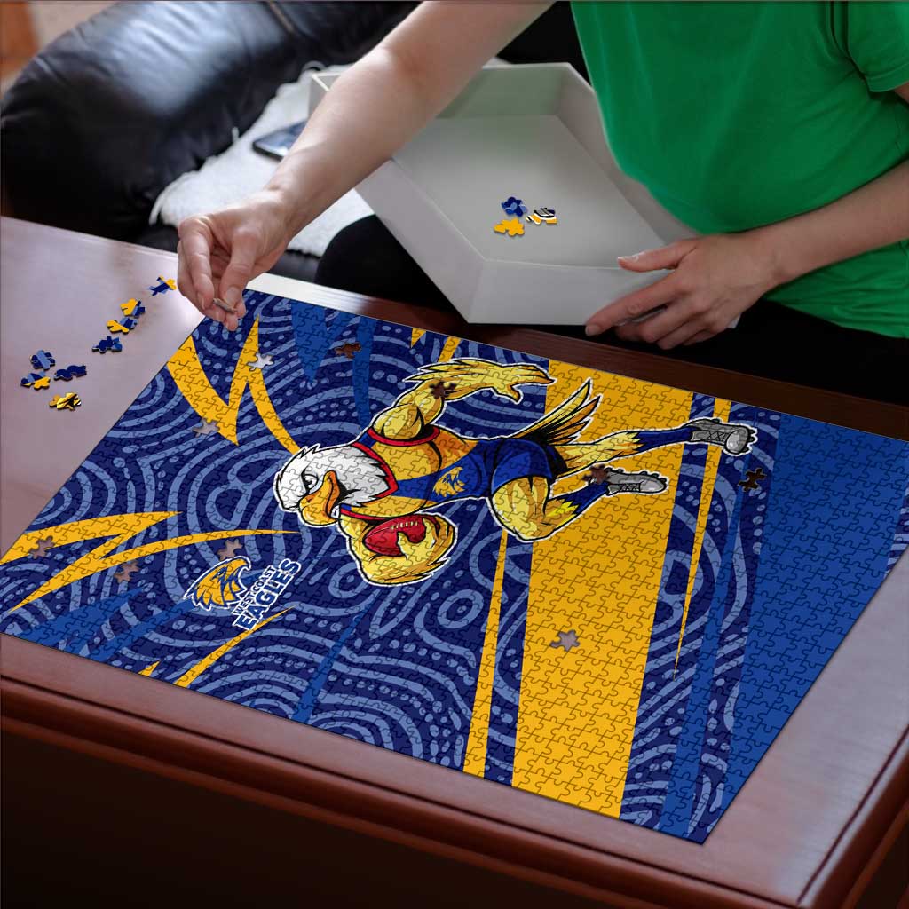 West Coast Eagles Australian Football Puzzle Fierce Eagle Mascot With Indigenous Pattern Art