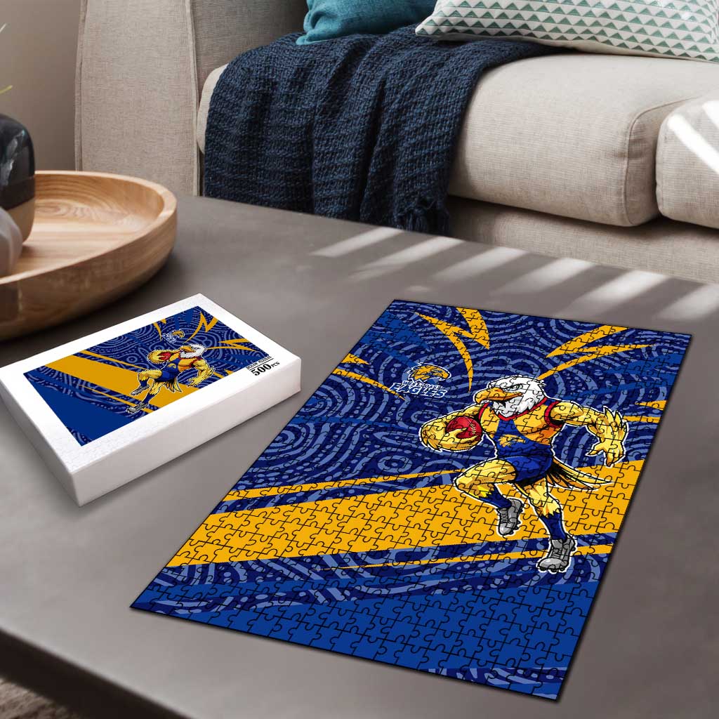 West Coast Eagles Australian Football Puzzle Fierce Eagle Mascot With Indigenous Pattern Art