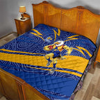 West Coast Eagles Australian Football Quilt Fierce Eagle Mascot With Indigenous Pattern Art