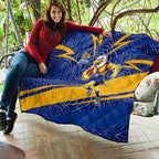 West Coast Eagles Australian Football Quilt Fierce Eagle Mascot With Indigenous Pattern Art