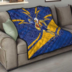 West Coast Eagles Australian Football Quilt Fierce Eagle Mascot With Indigenous Pattern Art