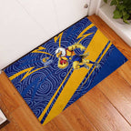 West Coast Eagles Australian Football Rubber Doormat Fierce Eagle Mascot With Indigenous Pattern Art