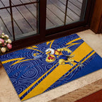 West Coast Eagles Australian Football Rubber Doormat Fierce Eagle Mascot With Indigenous Pattern Art
