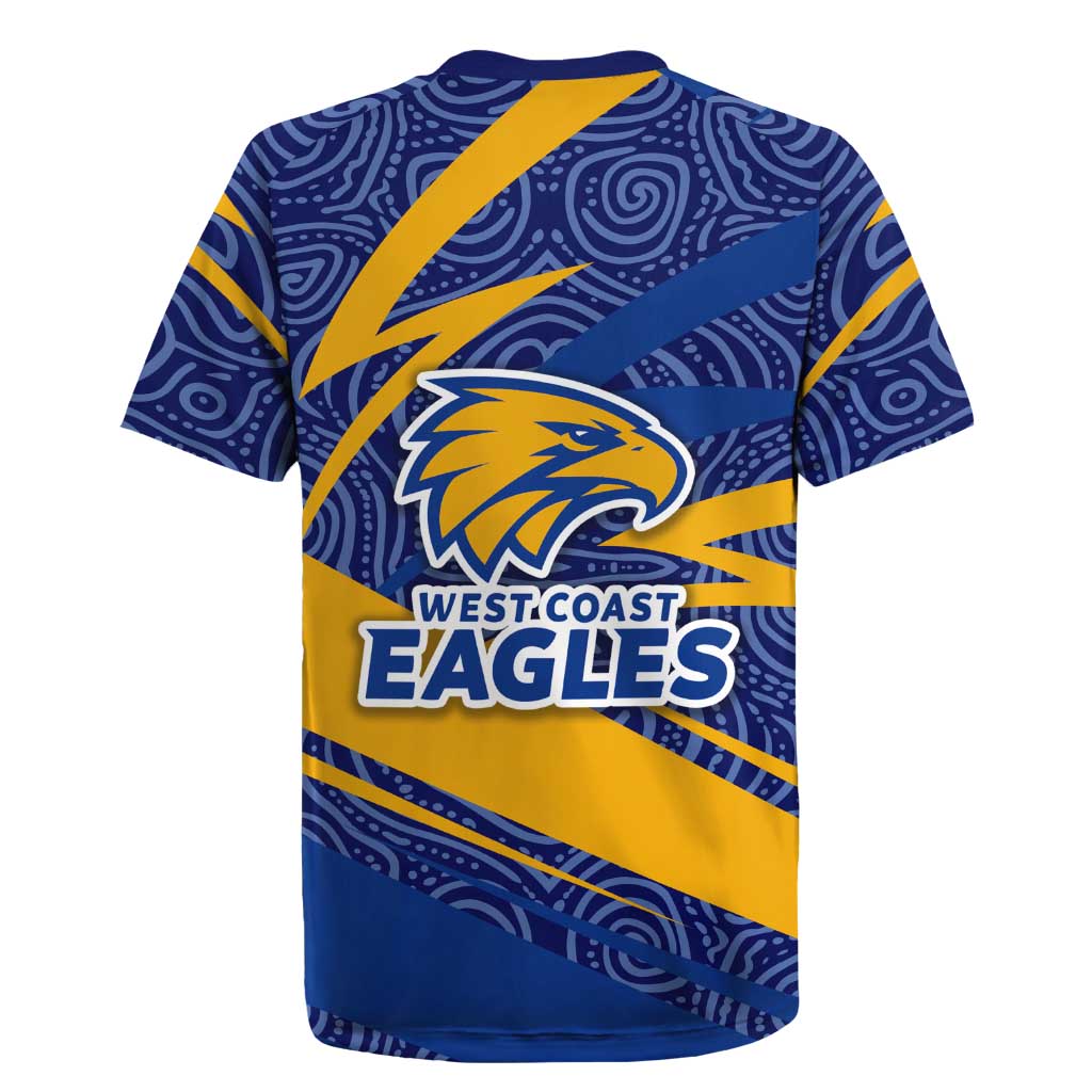 West Coast Eagles Australian Football Rugby Jersey Fierce Eagle Mascot With Indigenous Pattern Art
