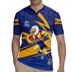 West Coast Eagles Australian Football Rugby Jersey Fierce Eagle Mascot With Indigenous Pattern Art