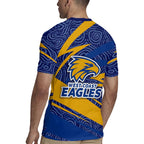 West Coast Eagles Australian Football Rugby Jersey Fierce Eagle Mascot With Indigenous Pattern Art