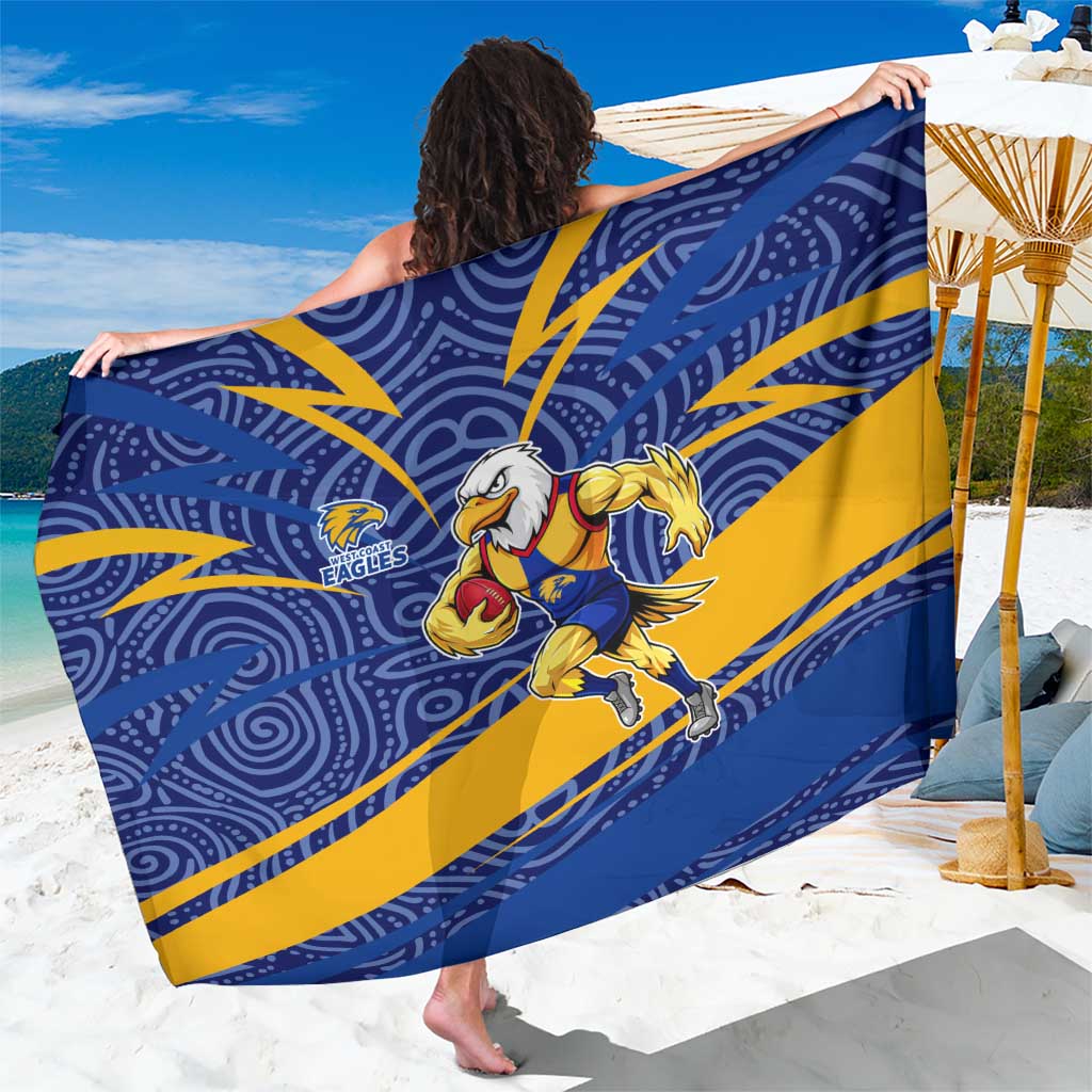 West Coast Eagles Australian Football Sarong Fierce Eagle Mascot With Indigenous Pattern Art