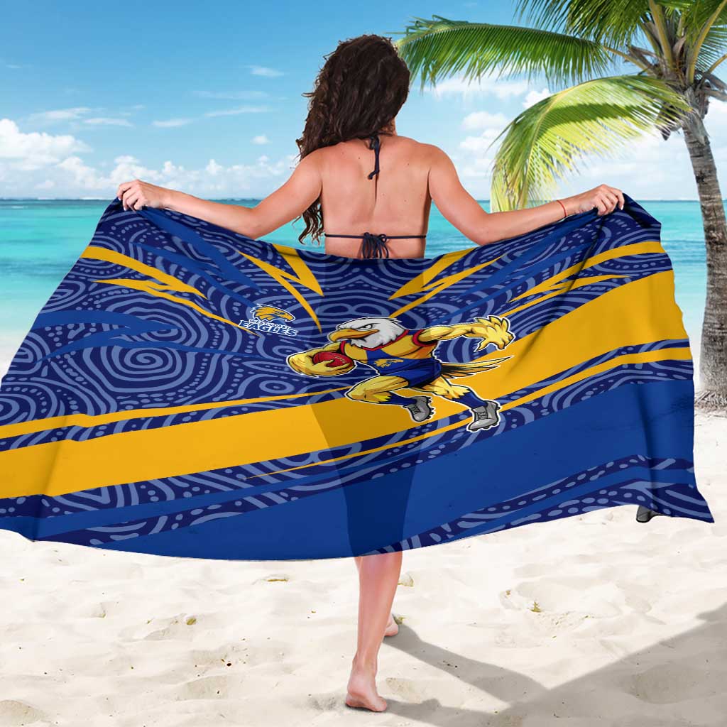 West Coast Eagles Australian Football Sarong Fierce Eagle Mascot With Indigenous Pattern Art