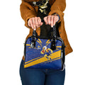 West Coast Eagles Australian Football Shoulder Handbag Fierce Eagle Mascot With Indigenous Pattern Art