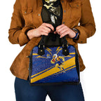 West Coast Eagles Australian Football Shoulder Handbag Fierce Eagle Mascot With Indigenous Pattern Art