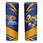 West Coast Eagles Australian Football Skinny Tumbler Fierce Eagle Mascot With Indigenous Pattern Art