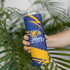 West Coast Eagles Australian Football Skinny Tumbler Fierce Eagle Mascot With Indigenous Pattern Art