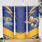 West Coast Eagles Australian Football Skinny Tumbler Fierce Eagle Mascot With Indigenous Pattern Art