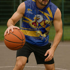 West Coast Eagles Australian Football Sleeveless Hoodie Fierce Eagle Mascot With Indigenous Pattern Art